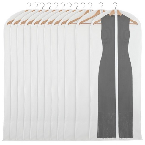 Clear Garment Bag Covers Zippered Closet Bags for Clothes 24x60 In 12 Pack