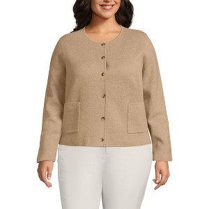 Lands' End Women's Fine Gauge Cotton Milano Blazer Sweater - 1 of 3