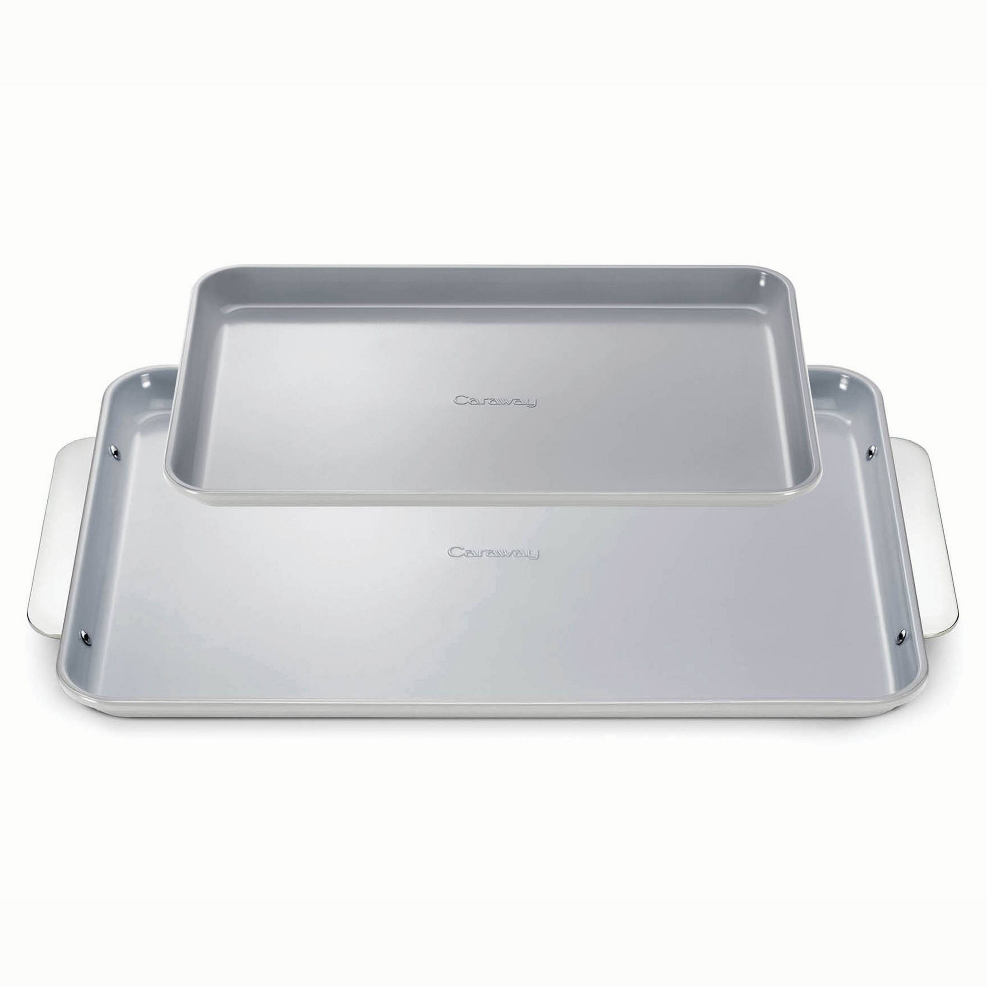 Caraway Home 2pc Duo Baking Sheet Set Gray: Nonstick Bakeware Set with Cookie Sheets, Hand Wash, 1-Year Warranty