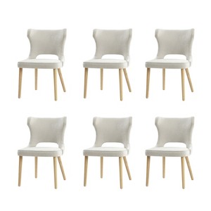Leticia Mid-century Modern Wingback Dining Chair with Solid Wood Legs Set of 6|ARTFUL LIVING DESIGN - 1 of 4