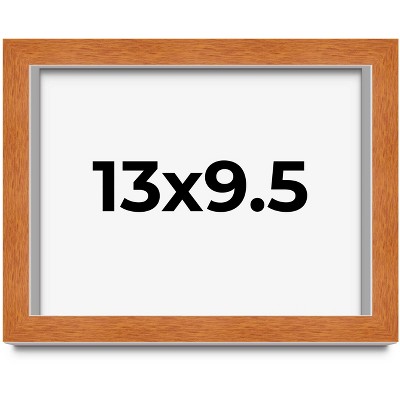 PosterPalooza | Photo Size Modernist Brown Picture Frame - UV Acrylic, Foam Board Backing, Hanging Hardware