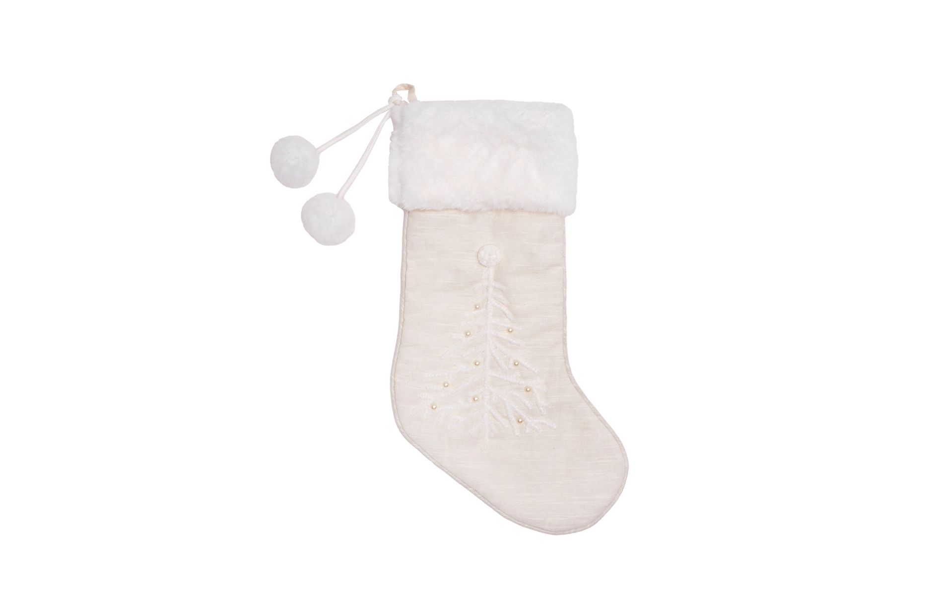 C&F Home White Christmas Tree Hanging Christmas Stocking 20"