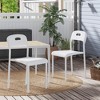 Set of 1/2/4 Stackable Dining Chairs - Modern Plastic w/Metal Legs, Waterproof & Stain-Resistant for Indoor/Outdoor - 3 of 4