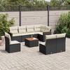 vidaXL 9 Piece Patio Sofa Set with Cushions - Black and Cream With Table - 2 of 4