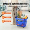 VEVOR Shopping Baskets, 6PCS, 39L Shopping Carts with Handles, Plastic Rolling Shopping Basket with Wheels, Large Portable Shopping Basket Set, Blue - 3 of 4