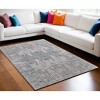Gray and Silver Abstract Hand Woven Worn Faded Area Rug - 2 of 4