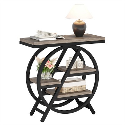 COWLOWN 3-Tier Narrow End Table, Faux Marble Top & Metal Frame, Space-Saving Side Table for Living Room & Bedroom
