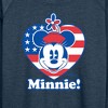 Women's - Disney - Minnie Flag Heart Lightweight French Terry Wide Neck Long Sleeve Shirt - 2 of 4