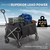 YARDSIGHT Collapsible Folding Wagon Cart, 220 lbs Heavy-Duty Utility Cart with All-Terrain Wheels and Side Storage for Camping, Shopping, Gardening - 2 of 4