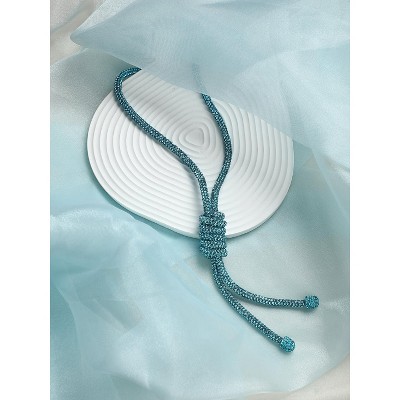 SOHI Women's Sky Blue The Jingle Sautoir Necklace