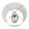 Storied Home Glam Stoneware Lamp with Linen Shade, Metallic Silver Glaze - 3 of 4