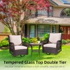homfan 3-Piece Resin Wicker Patio Chair Set with Metal Frame ¨C Swivel Rotating Outdoor Conversation Set - 3 of 4