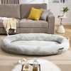 Giant Extra Large Memory Foam Human Size Pet Bed with Storage Pocket Cover Portable Handle Non-Slip Bottom - 2 of 4