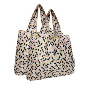 Wrapables Medium Foldable Tote Nylon Reusable Grocery Bags, Set of 2 - 1 of 4