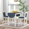 Anybear 3pc Wood Counter Height Drop Leaf Dining Table Set with 2 Upholstered Dining Chair - 2 of 4