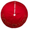 Kurt Adler 72-Inch Red Dupion Tree Skirt with Multi Sequin Poinsettia - 2 of 4