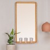 Storied Home Handwoven Rattan and Bamboo Rectangular Wall Mirror with Shelf, Natural - 2 of 4