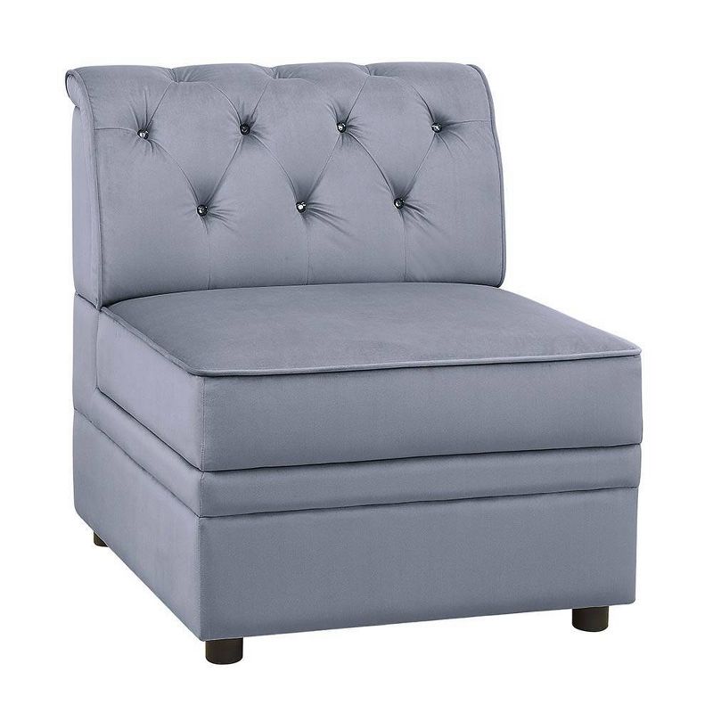 29&#34; Bois Li Accent Chair Gray Velvet - Acme Furniture, 6 of 7
