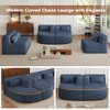 Whisen 144" Upholstered Sofa with Two Chaise & Five Pillows - Blue - 4 of 4