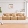 Aukfa Modular Teddy Fabric Sofa,Convertible Modular Sectional Sofa Set , 3-Seats with 1/2/3 Ottoman Soft Boneless Design for Living Room - 2 of 4
