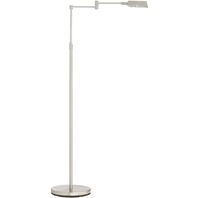 360 Lighting Modern Swing Arm Pharmacy Floor Lamp LED Brushed Nickel Adjustable Height for Living Room Reading Bedroom Office