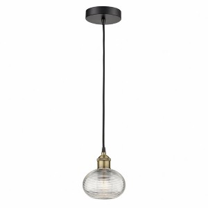 Ithaca - 1 Light Cord Hung Mini Pendant In Industrial Style-7 Inches Tall and 6 Inches Wide - 1 of 1