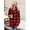 Zeagoo Flannel for Women Fall Fashion Long Sleeve Plaid Button Down Shirts Shacket Blouse Top with Pockets - 4 of 4