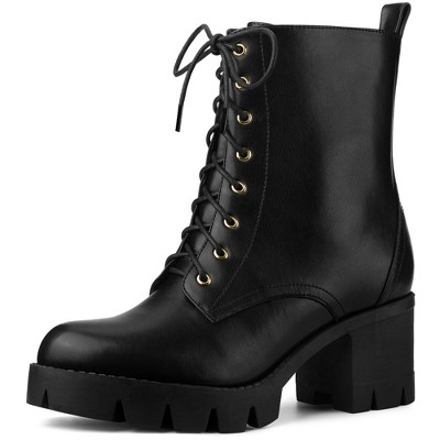 Chunky heel outlet combat boots