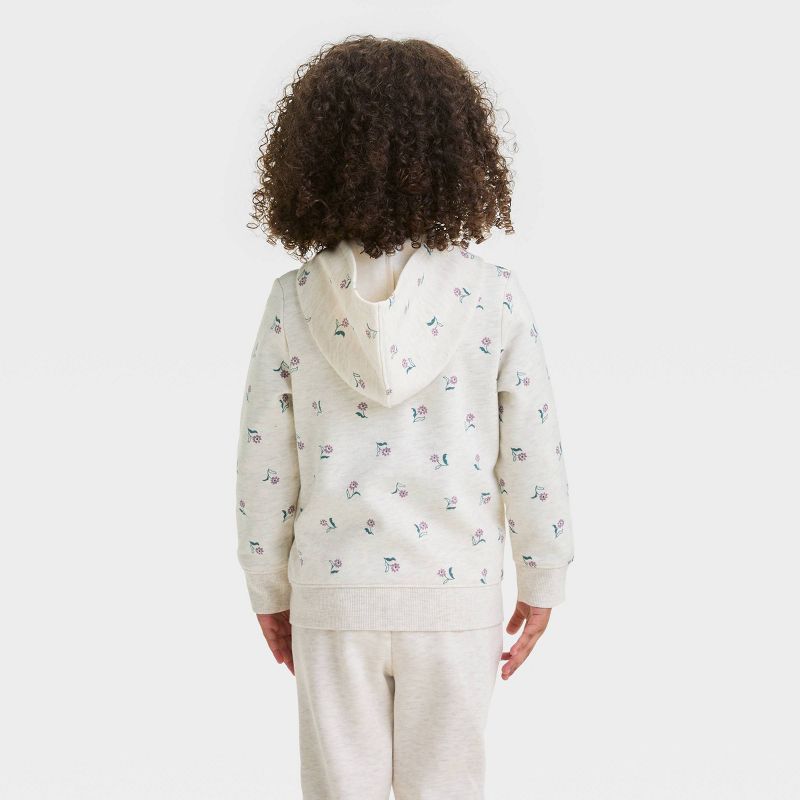 Toddler Girls' Fleece Zip-Up Sweatshirt - Cat & Jack™, 3 of 5