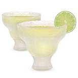 HOST Glass Margarita Freeze Insulated Gel Chiller Double Wall Frozen Cocktail, Set of 2 Margarita Glasses, One Size, Clear