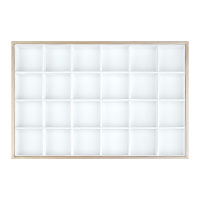 Unique Bargains PU Leather Jewelry Organizer Tray with Removable Dividers for Drawers Inserts
