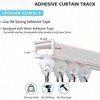 Self Adhesive Ceiling Or Wall Curtain Track No Drill Curtain Rod No Damage Hangers Adhesive Curtain Rod 12FT White - 2 of 4