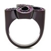 Slickblue Dark Brown Stainless Steel Ring with Fuchsia Crystal, Infinity Loop Design, Women’s Fashion Ring, Sizes 5-10 - 3 of 4