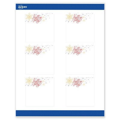 Avery Labels, 3" x 3", Silver-Holly Sparkles, Matte, 60ct