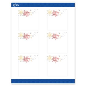 Avery Labels, 3" x 3", Silver-Holly Sparkles, Matte, 60ct - 1 of 4