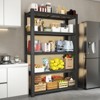 FONTOI 72"H Storage Racks with Wheels, 5 Tiers Freestanding Wire Shelf Unit, Mesh Organizer Rack for Kitchen, Garage, Black, 35.4"*15.8"*72" - 4 of 4