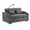 RISOKEYS Velvet Loveseat Futon Sofa Couch - 3 in 1 Convertible Sofa Bed with Adjustable Reclining Backrest, Toss Pillows, Pockets for Living Room - 4 of 4