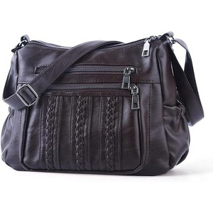 Generic Purses for Women Pocketbooks Soft PU Leather Ladies Crossbody Purse Multi Pocket Shoulder Bag - 1 of 4