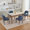 Set of 2 Modern Upholstered Dining Chairs with Curved Backrest and Wood Legs, Comfortable Farmhouse Kitchen Chairs-Panipeachy - 3 of 4