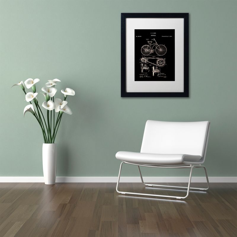 Trademark Fine Art -Claire Doherty 'Bicycle Patent 1890 Black' Matted Framed Art, 3 of 5