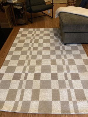 Checkered Woven Flatweave Area Rug White - Threshold™ : Target