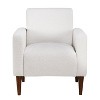 Homy Casa Textured Fabric Accent Chair with Wood Legs, Living Room Armchair, White - 4 of 4