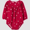 Carter's Just One You® Baby Girls' 2pc Holiday Floral Bubble Romper with Tights - Red - 2 of 4