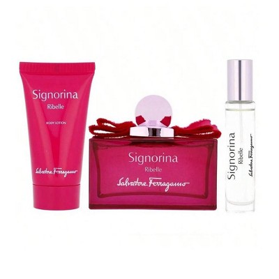 Ferragamo Signorina Ribelle 3 Pc Set Women Edp Spray 3.4, Body Lotion 1.7, Spray 0.34 Oz