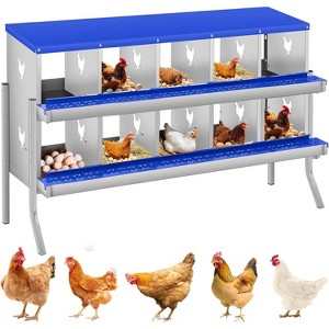 Coucheta Chicken Nesting Boxes - Available in Multiple Styles (Bracket Leg/Two-Tier/Wall Mount) & Compartments (6/8/10) for Easy Egg Collection. - 1 of 4