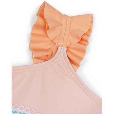 Disney Princess Little Girls UPF 50+ Tankini Top and Bikini Bottom Swim Set Peach Beige Moana And Ariel 6 — фото 2