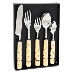 LunaLulinlk S/5 Cutlery In Box Handles Playfully Decorated with Metallic Dots - 1 of 4