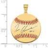 Black Bow Jewelry 14K Gold Plated Tom Glavine Signature MD Enamel Baseball Pendant - 4 of 4