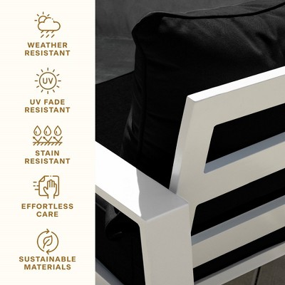 Sunbrella Black Deep Seating Outdoor Cushion Set