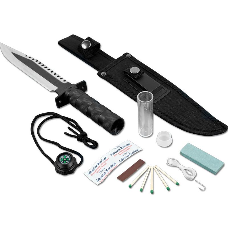 Fleming Supply Frontiersman Survival Knife and Kit with Sheath - 12", 1 of 7